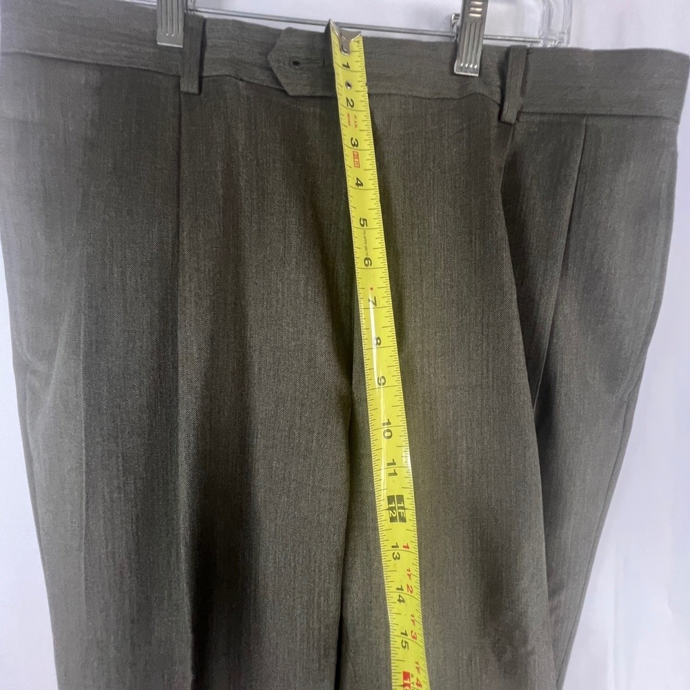 Jos A Bank Executive Collection Men Pleated Cuffed Dress Pants Olive Brown 35x29 - Picture 8 of 11